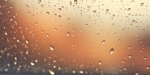 close up of a rain covered window with drops.