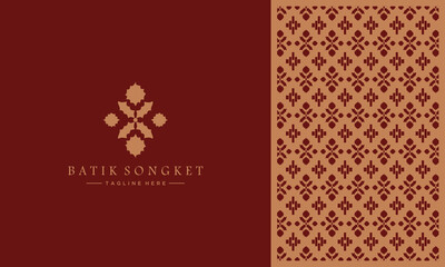 simple luxury logo and batik songket pattern art design