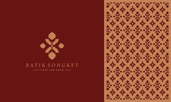 simple luxury logo and batik songket pattern art design