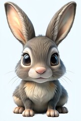 Obraz premium rabbit in 3d cartoon style isolated on white background