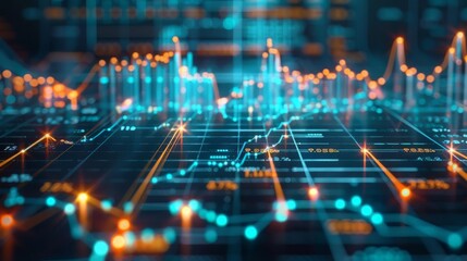 Fototapeta premium Business KPI Key Performance Index Data Visualization Interactive Dashboards A dynamic, user-friendly dashboard with various interactive charts and widgets
