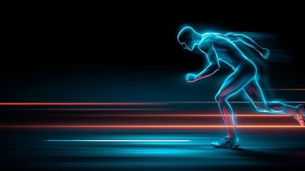 Fototapeta premium A man running in a race with a blurred background