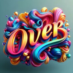 Obraz premium Vibrant Love: A Colorful 3D Typography of Affection