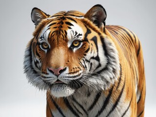 Obraz premium wild tiger isolated on white background