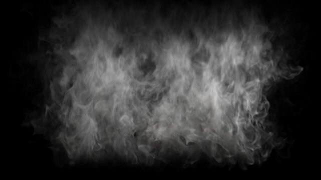 20 Seconds Smoke Simulation on Black Background: Realistic and Dramatic Visual Effects for Cinematic Use.