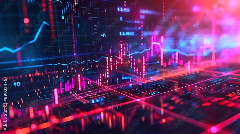 Aufkleber abstract financial data visualization