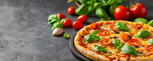 Food advertising, vibrant and enticing pizza