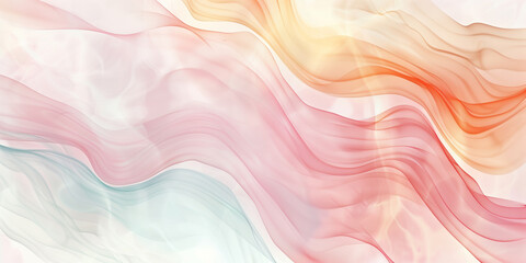 Obraz premium Abstract background with warm pastel waves, soft textures, watercolor effect, soothing appearance.