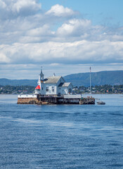 Dyna Lighthouse, south of Bygdøy, in Oslofjord, Oslo, Norway