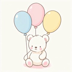 Pastel Bear Balloons