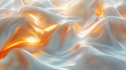 Obraz premium Golden fabric waves with sunlight - generative ai