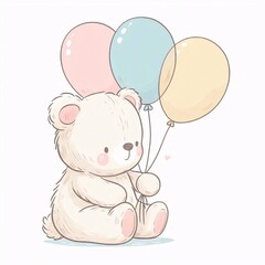 Pastel Bear Balloons