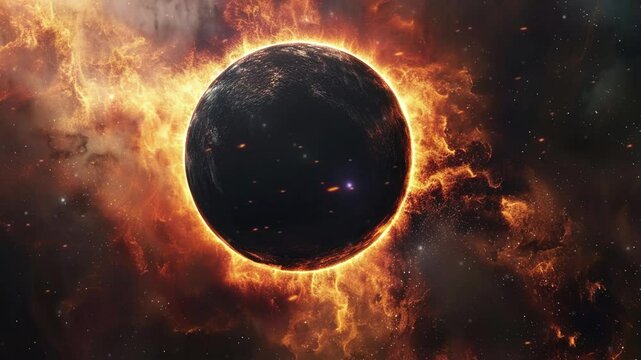 3d render of black hole at the outer space
