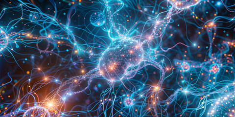 Neural network with glowing synapses and connections