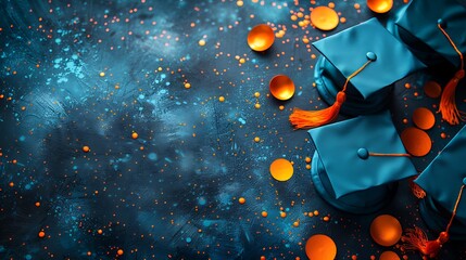 Graduation announcement card open area writing space available right side card features classic graduation symbols motivational quotes celebrating academic achievement and hard work of the graduate