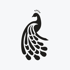 peacock logo, simple and elegant, vector illustration