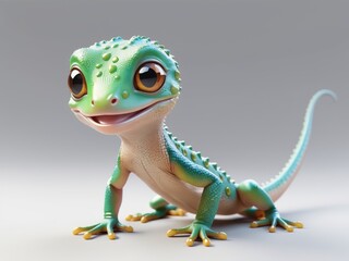 3D illustration of lizard isolated on white background