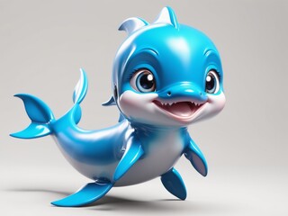3D illustration of dolphin isolated on white background