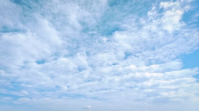 timelapse video with beautiful small clouds in sky - loop video