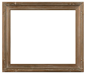 Wooden frame with patterns in a modern style on a transparent background, in PNG format.
