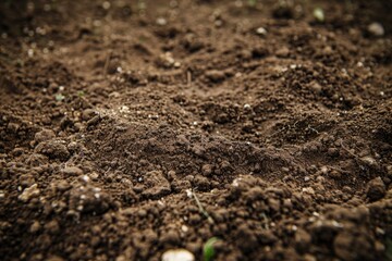 Earth Ground. Close-up of Nature Textured Soil in Brown Color for Agriculture Background