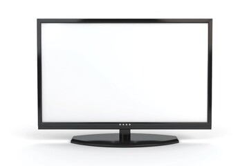 Fototapeta premium TV. Isolated Big LED TV with Blank White Screen for Television Design