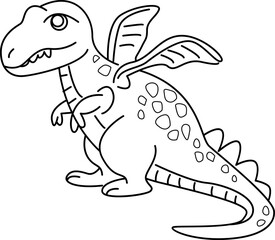 Dinosaurs cartoon, doodle line art