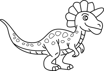 Dinosaurs cartoon, doodle line art