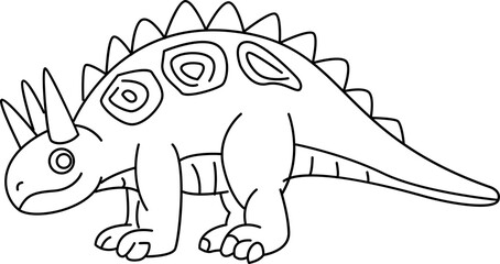 Dinosaurs cartoon, doodle line art