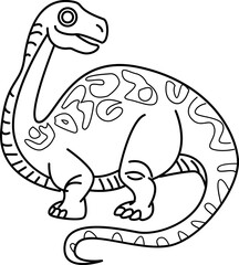 Dinosaurs cartoon, doodle line art
