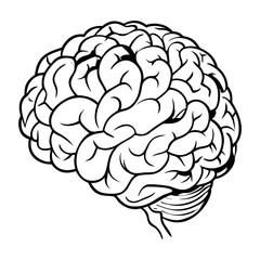 Brain. Internal organs. Icon on a white background. One line