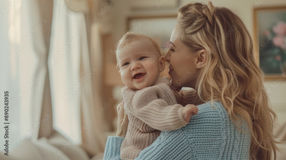 Canvas Prints the happy mother and baby