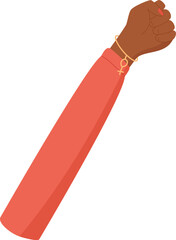 Woman fist feminism symbol, human raise solidarity symbol, man hold protest sign, character show up strength arm, person holding support gesture, woman holds revolution fist,