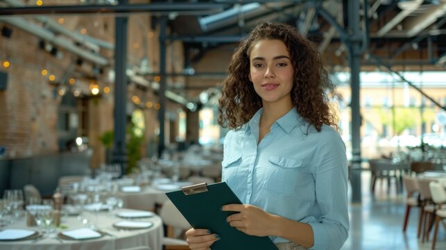 The smiling restaurant hostess