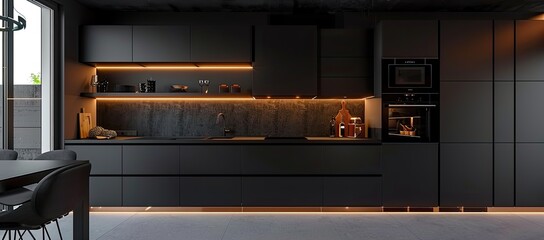 Contemporary Black Kitchen with Minimalist Design