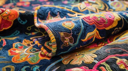 Traditional oriental rug with vibrant colors, intricate motifs, perfect for stylish home decor