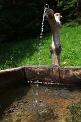 old fountain in the mountains