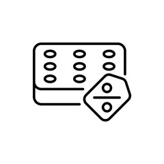 Mattress sale outline icons, minimalist vector illustration ,simple transparent graphic element .Isolated on white background