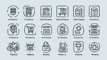 A set of vector E-commerce icon of 18 icon set all that are needed for e-commerce business and also editable content.