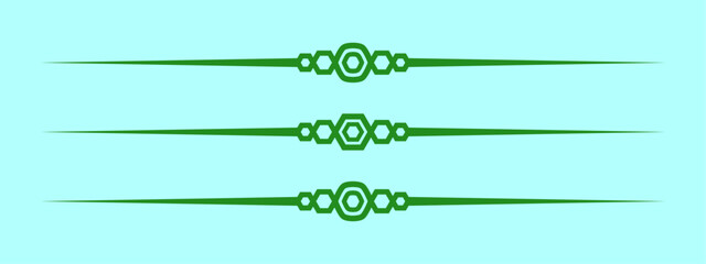 divider line green vector isolated for border of text paragraph. separator art horizontal shape to separate graphic ornament of illustration. simple element design of minimal frame for certificate