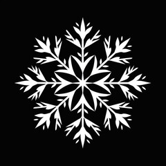 White Snowflake Silhouettes. Winter Season Ice Shape Silhouettes for Decorative Use