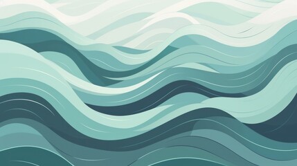 Fototapeta premium Paper waves with oriental motifs with copy space. AI generated