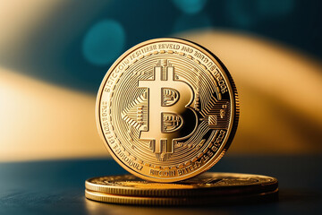 BTC Cryptocurrency Bitcoin. Generative AI Illustration.