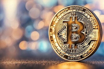 BTC Cryptocurrency Bitcoin. Generative AI Illustration.