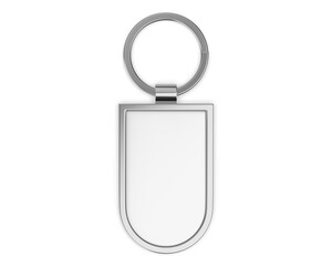 Blank round base pendant keychain ring blank template 3d illustration.