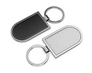 Blank round base pendant keychain ring blank template 3d illustration.