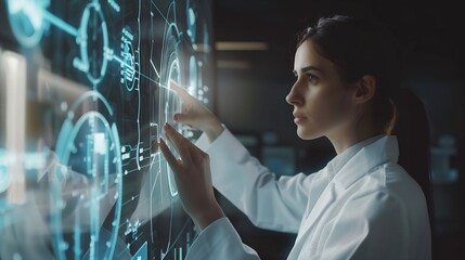 Woman Using Futuristic Tech