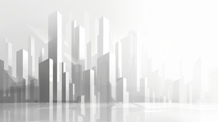 Concept art sketch of a futuristic cityscape, with towering buildings and advanced technology, rendered in monochromatic tones