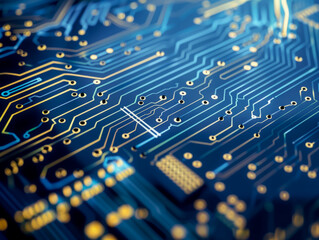 Closeup of a circuit board. Generative AI