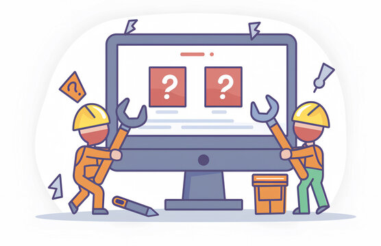 error on computer monitor, Database system failure